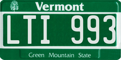 VT license plate LTI993