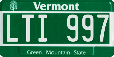 VT license plate LTI997