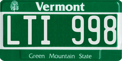 VT license plate LTI998