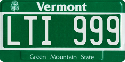 VT license plate LTI999