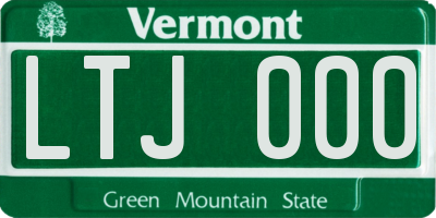 VT license plate LTJ000