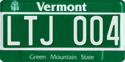 VT license plate LTJ004