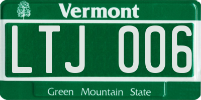 VT license plate LTJ006