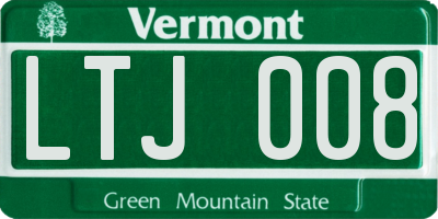 VT license plate LTJ008