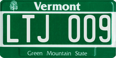 VT license plate LTJ009