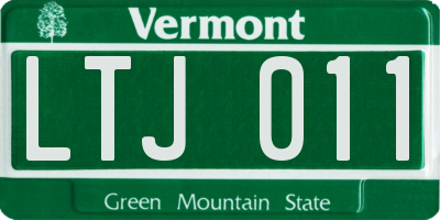 VT license plate LTJ011