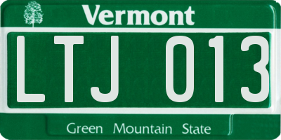 VT license plate LTJ013