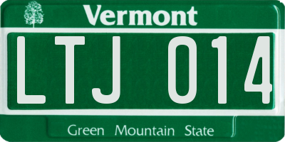 VT license plate LTJ014
