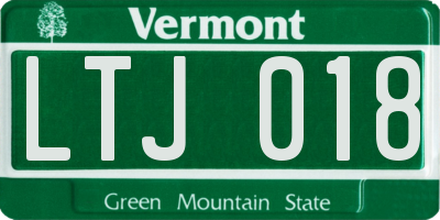 VT license plate LTJ018