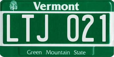 VT license plate LTJ021