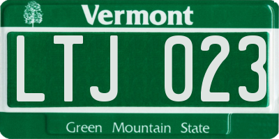 VT license plate LTJ023