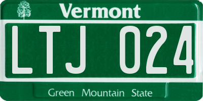 VT license plate LTJ024