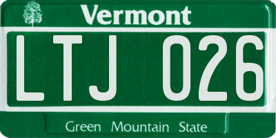 VT license plate LTJ026