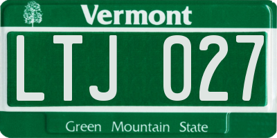 VT license plate LTJ027