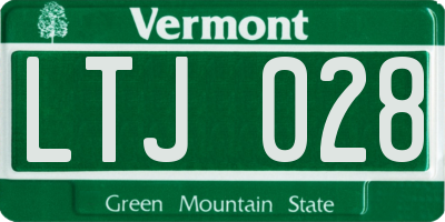 VT license plate LTJ028