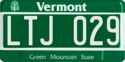VT license plate LTJ029