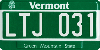 VT license plate LTJ031