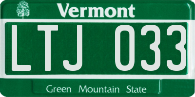 VT license plate LTJ033