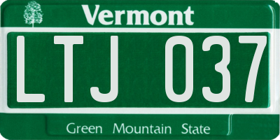 VT license plate LTJ037