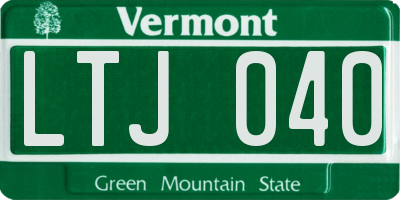 VT license plate LTJ040