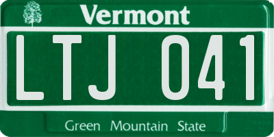 VT license plate LTJ041