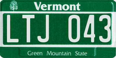 VT license plate LTJ043