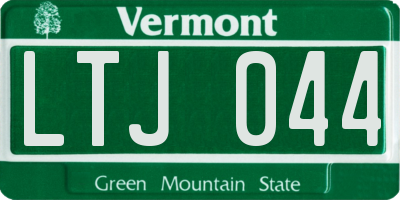 VT license plate LTJ044
