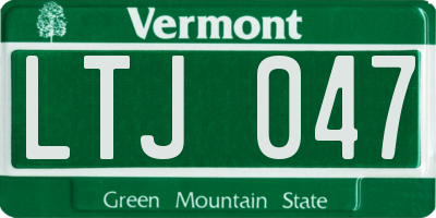 VT license plate LTJ047