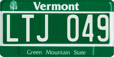 VT license plate LTJ049