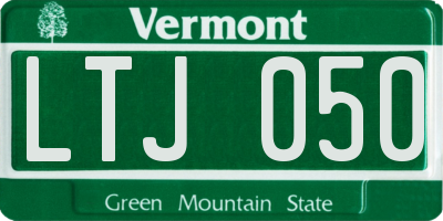 VT license plate LTJ050
