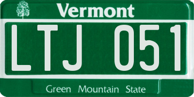 VT license plate LTJ051