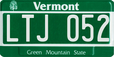 VT license plate LTJ052