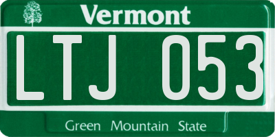 VT license plate LTJ053