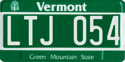 VT license plate LTJ054