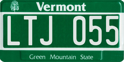 VT license plate LTJ055