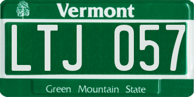 VT license plate LTJ057
