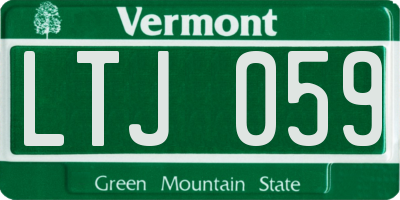 VT license plate LTJ059