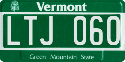 VT license plate LTJ060