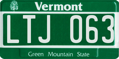 VT license plate LTJ063