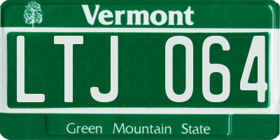 VT license plate LTJ064