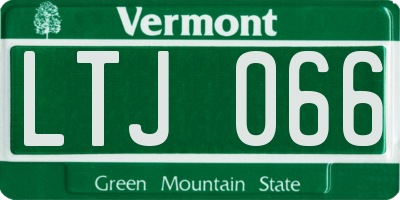 VT license plate LTJ066