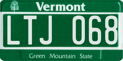 VT license plate LTJ068