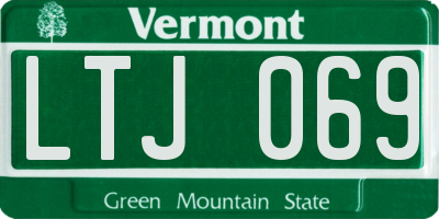 VT license plate LTJ069