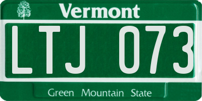 VT license plate LTJ073