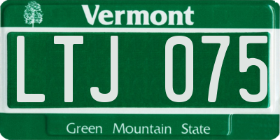 VT license plate LTJ075