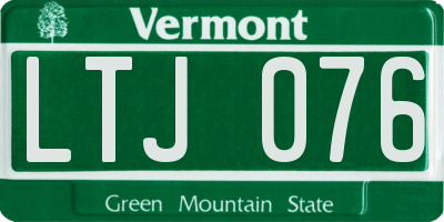 VT license plate LTJ076