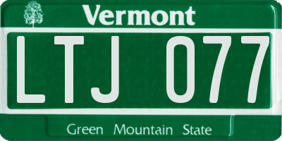 VT license plate LTJ077