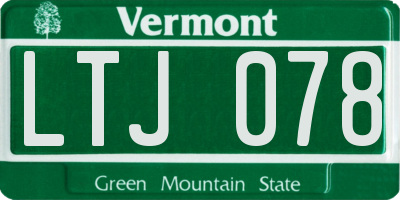 VT license plate LTJ078
