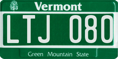VT license plate LTJ080
