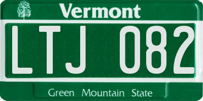 VT license plate LTJ082